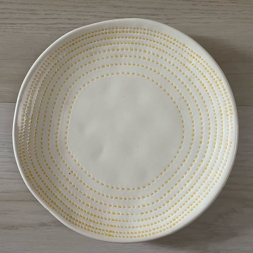 Hearth & Hand Stoneware Yellow Stitched-Cream Salad Plate